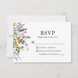 Cartão RSVP Casamento de Delicate Watercolor