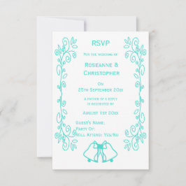 Cartão RSVP Casamento de Design de Carris de Peruca