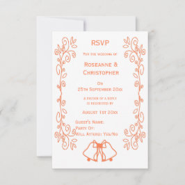 Cartão RSVP Casamento de Design de Coral Bells