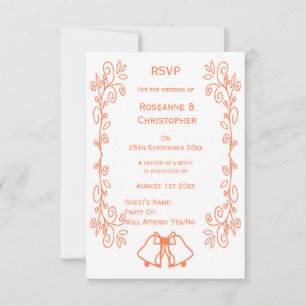 Cartão RSVP Casamento de Design de Coral Bells