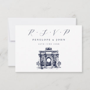 Cartão RSVP Casamento de Destino Arc de Triomphe