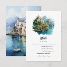 Casamento de destino Costa Amalfi Itália aquarela