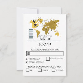 Cartão RSVP Casamento de Destino de Embarque