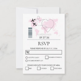 Cartão RSVP Casamento de Destino de Embarque