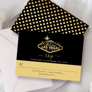 Cartão RSVP Casamento de Destino de Las Vegas