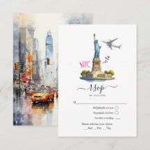 Casamento de Destino de Watercolor New York USA