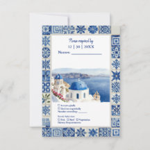 Casamento de Destino em Santorini com Azulejos Azu