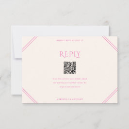 Cartão RSVP Casamento de Diamante Rosa