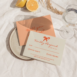 Cartão RSVP Casamento De Diversão De Fita De Fita Desenhada Co