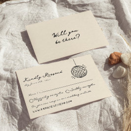Cartão RSVP Casamento De Divertimento Com Desenho De Mão Retro