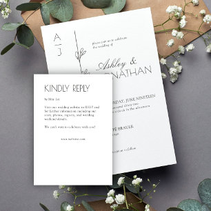 Cartão RSVP Casamento de Divisor Floral Moderno