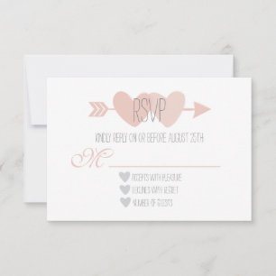 Cartão RSVP Casamento de Dois Corações