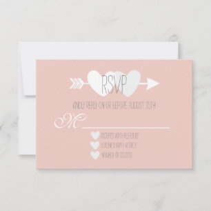 Cartão RSVP Casamento de Dois Corações