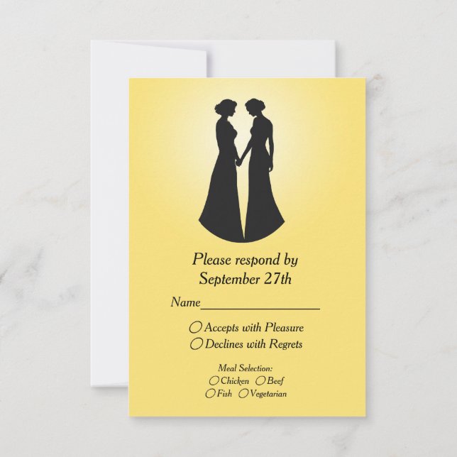 Cartão RSVP Casamento de duas noivas (Verso)
