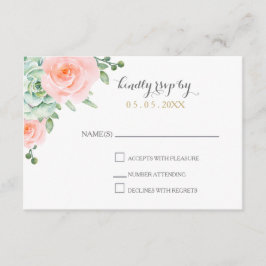 Cartão RSVP Casamento De Elegante Floral De Blush De Aquarela 