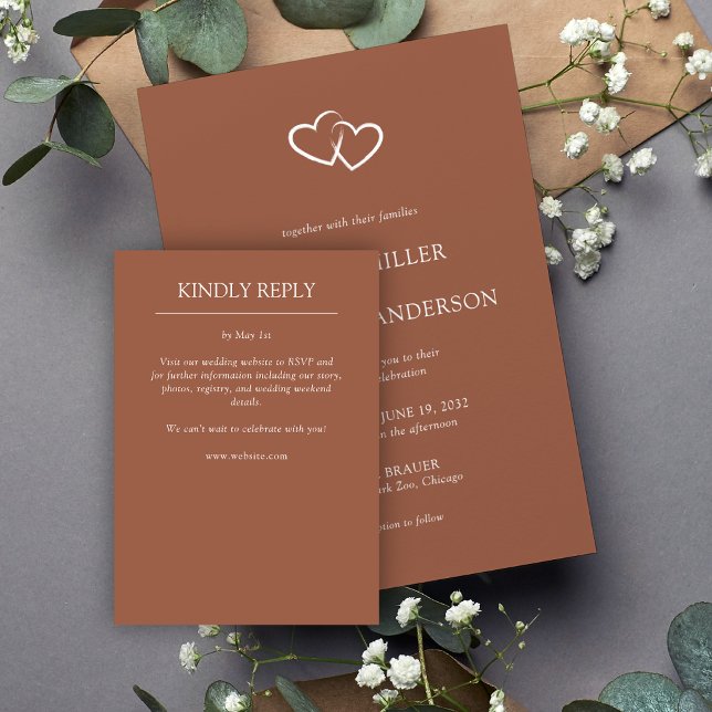 Cartão RSVP Casamento de Elementos Simples Modernos Elegante (Criador carregado)