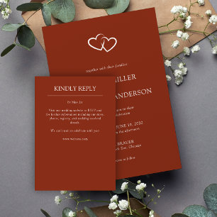 Cartão RSVP Casamento de Elementos Simples Modernos Elegante