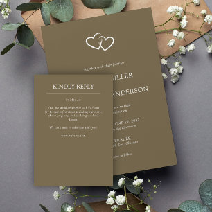Cartão RSVP Casamento de Elementos Simples Modernos Elegante