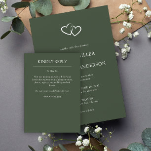 Cartão RSVP Casamento de Elementos Simples Modernos Elegante