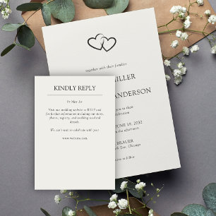 Cartão RSVP Casamento de Elementos Simples Modernos Elegante