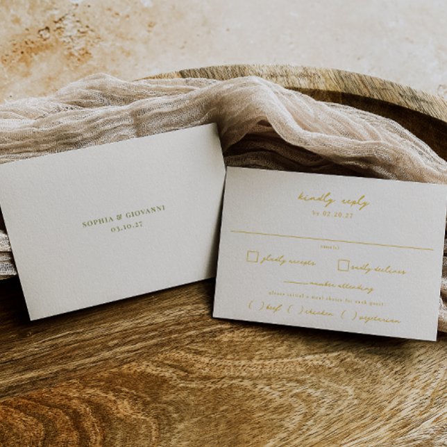 Cartão RSVP Casamento de Escolha de Refeições Amarelas de VerO (Criador carregado)