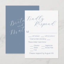 Casamento de Escolha de Refeições Azuis Simples e 