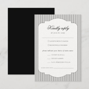 Cartão RSVP Casamento de Escolha de Refeições Clássicas Elegan