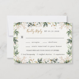 Cartão RSVP Casamento de Escolha de Refeições de Boho Boho, Do