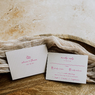 Cartão RSVP Casamento De Escolha De Refeições De Cor Rosa Imag