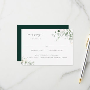 Cartão RSVP Casamento de Escolha de Refeições de Folhagem Flor