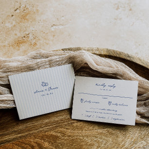 Cartão RSVP Casamento De Escolha De Refeições De Mão Azul Whim