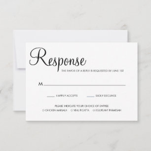 Cartão RSVP Casamento de Escolha de Refeições de Script Elegan