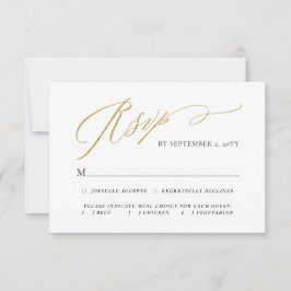 Cartão RSVP Casamento de Escolha de Refeições de Script Simple