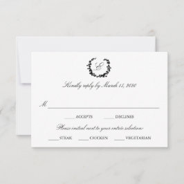 Cartão RSVP Casamento de Escolha de Refeições de Wreath Elegan