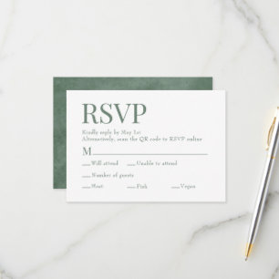 Cartão RSVP Casamento de Escolha de Refeições do Código Qr do 