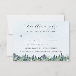 Cartão RSVP Casamento de Escolha de Refeições Elegante De Aqua