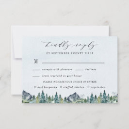 Cartão RSVP Casamento de Escolha de Refeições Elegante De Aqua