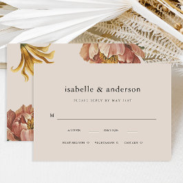 Cartão RSVP Casamento de Escolha Floral Simples de Raça Natura
