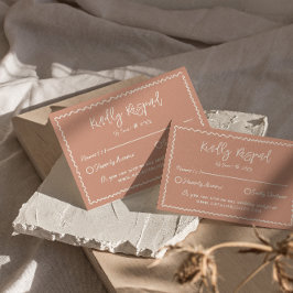 Cartão RSVP Casamento de Escrivação de Desenho Manuscrito Ilus