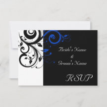 Casamento de espiral azul preto/branco/cobalto