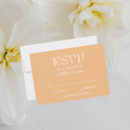 Cartão RSVP Casamento de Estilo Simples Peach