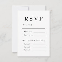 Cartão RSVP Casamento de Eterno preto e branco legante