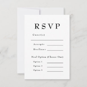 Cartão RSVP Casamento de Eterno preto e branco legante