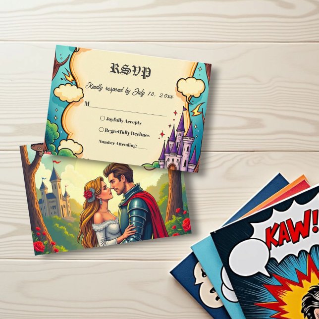 Cartão RSVP Casamento de Fairytale do Castelo Florestal Encant (Criador carregado)