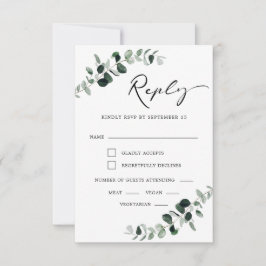 Cartão RSVP Casamento de Farinhas de Caligrafia Moderna Eucaly