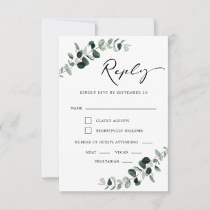 Cartão RSVP Casamento de Farinhas de Caligrafia Moderna Eucaly