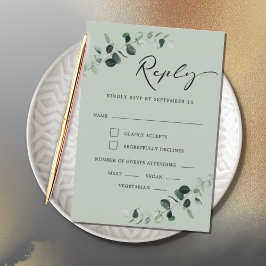 Cartão RSVP Casamento de Farinhas de Caligrafia Moderna Eucaly