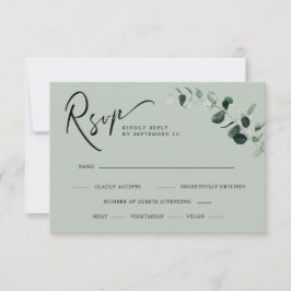 Cartão RSVP Casamento de Farinhas de Caligrafia Moderna Eucaly