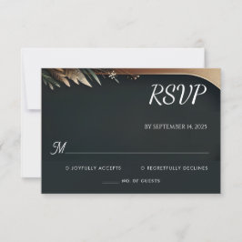 Cartão RSVP Casamento de Fazenda Rústico da Floresta de Madeir