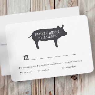 Cartão RSVP Casamento de fazendeiros russos modernos